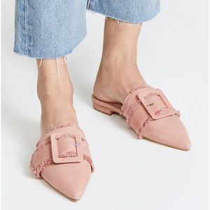 Schutz Mileni Point Toe Mule Flats in Light Pink
